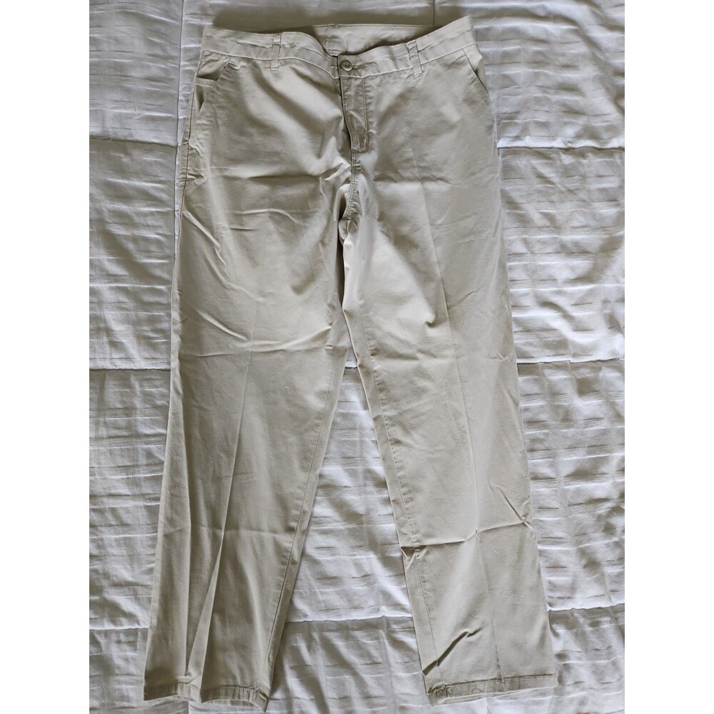 Patagonia Womens Organic Cotton Pants Size 12 34x30 Khaki Flat Front Relaxed Tan